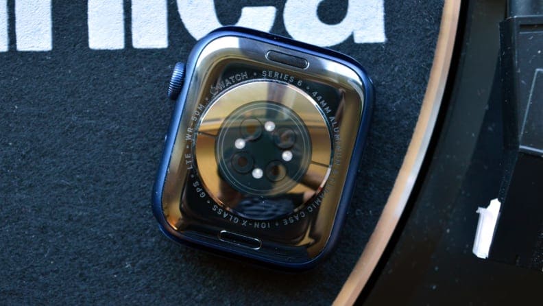 The underside of a smartwatch