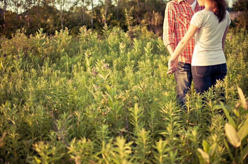 Couple in a field