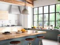 Farmhouse kitchens are the most popular style right now. They look cozy and warm.