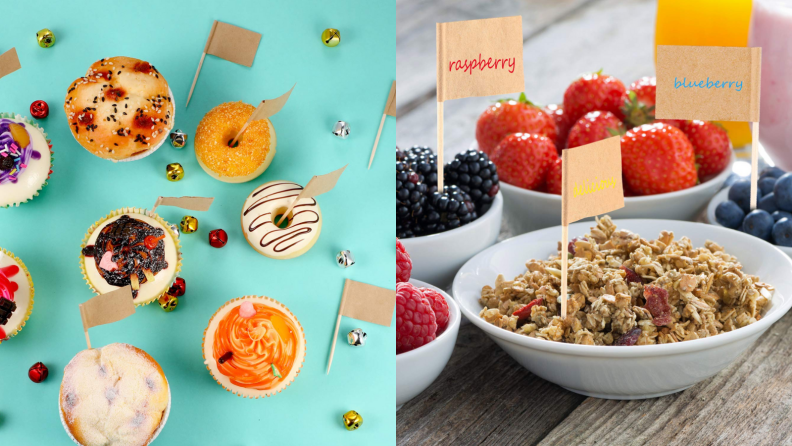 Food flags in different edible items