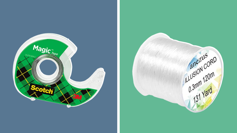 Some Scotch tape and some illusion cord products.