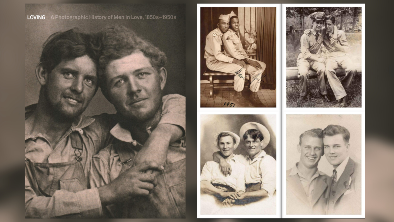 The cover of Loving: A Photographic History of Men in Love 1850s-1950s.