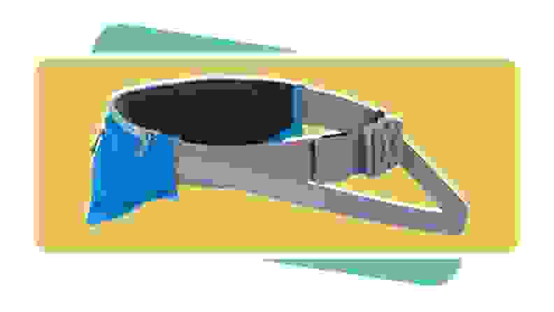 The Ruffwear Trail Runner Belt in blue and gray color