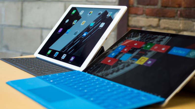 Apple iPad Next To Surface Pro 4