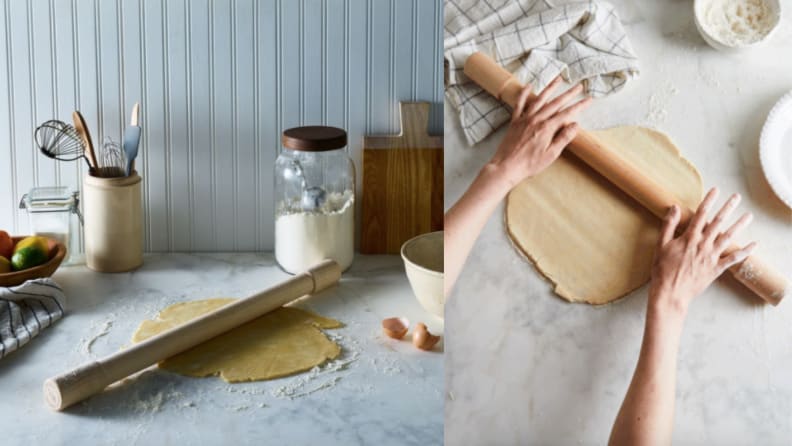 wooden rolling pin set