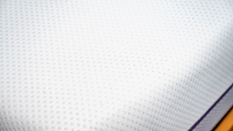 the surface of the purple mattress
