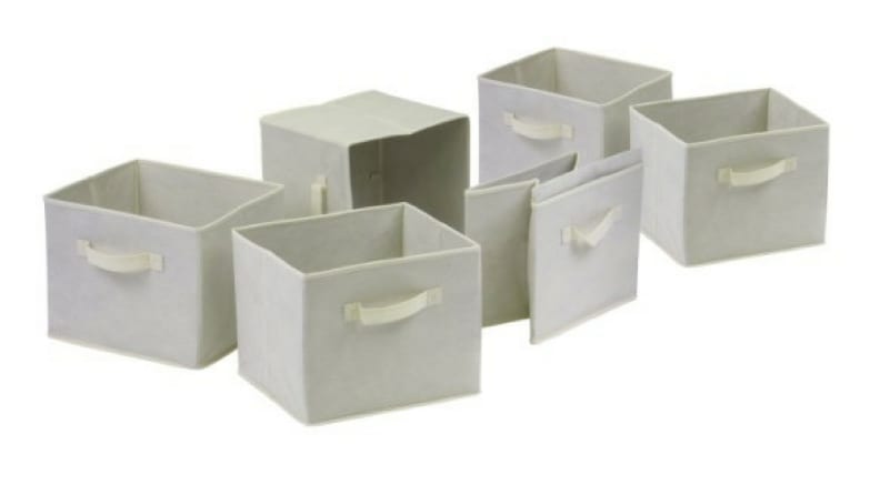 Winsome Capri Set of 6 Foldable Fabric Baskets, Beige