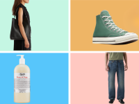 Collage of products on sale during Nordstrom Rack's Clear the Rack sale, including Kiehls, Converse, and more.