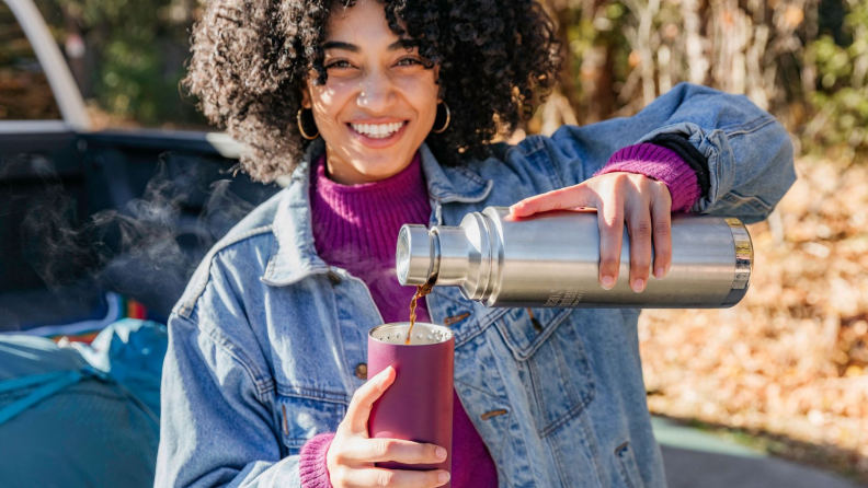 Woman pouring a drink.