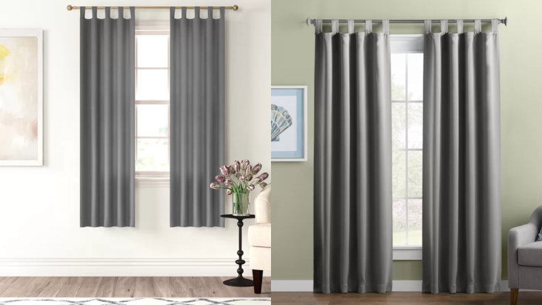 A split shot of curtains from  Joss & Main, one of the best places to buy curtains online.