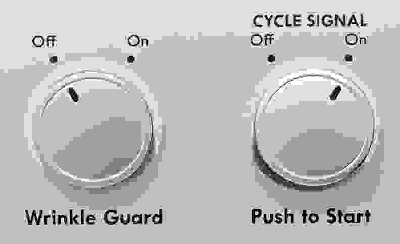 On or off, wrinkle guard or not... The Kenmore 65132's minimal features keep controls very basic.