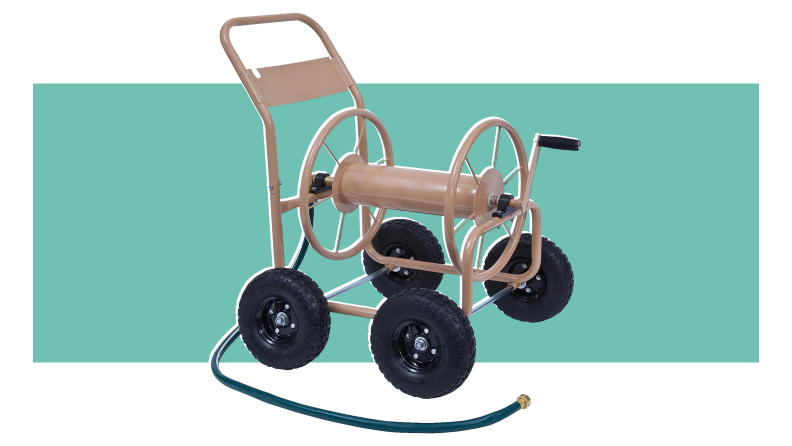 Product shot of the Liberty Garden Industrial Garden Hose Reel Cart.