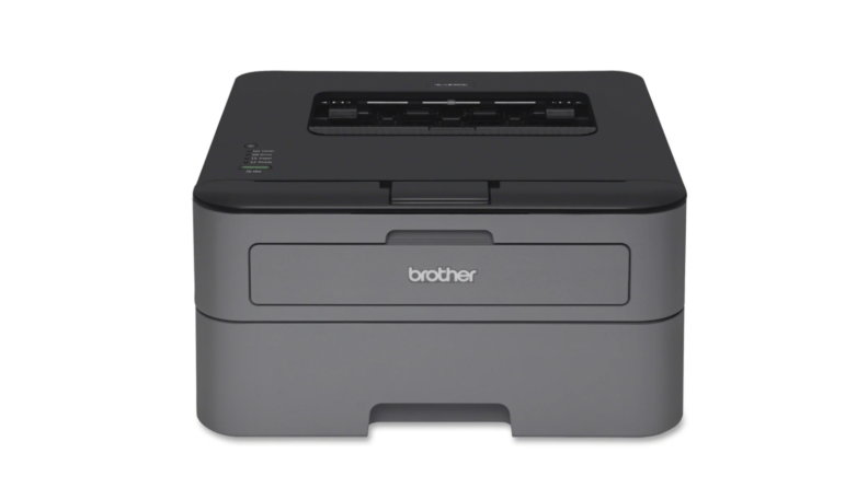 An image of the Brother Monochrome Laser printer in dark gray.