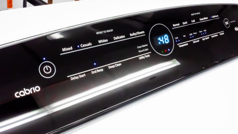 The Whirlpool WTW7000DW touch control panel