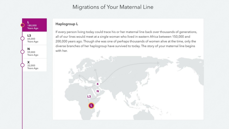 Map graphic on the 23andMe website.