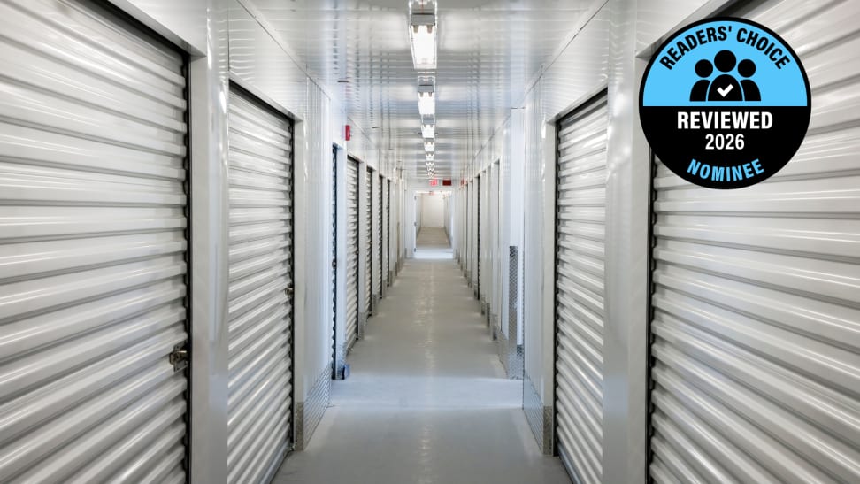 Reviewed's Readers' Choice Award nominee badge on top of an image of a storage facility