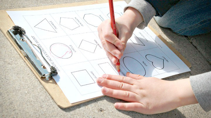 Pre-readers will love hunting for shapes all over the house and yard.