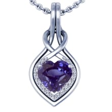 Product image of Rare Untreated Heart Shape Blue Sapphire Pendant With Round Diamonds