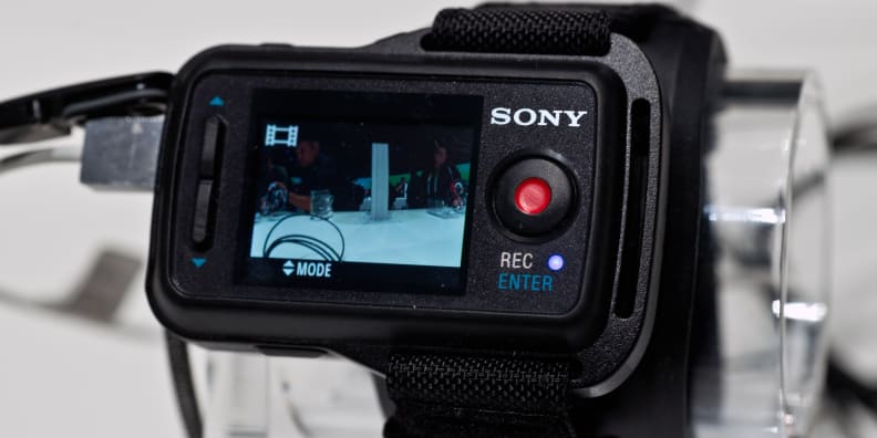 A photograph of the Sony Action Cam FDR-X1000V's optional Live View Remote.