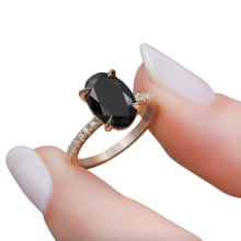 Product image of 14k Black Oval Cut Diamond Ring