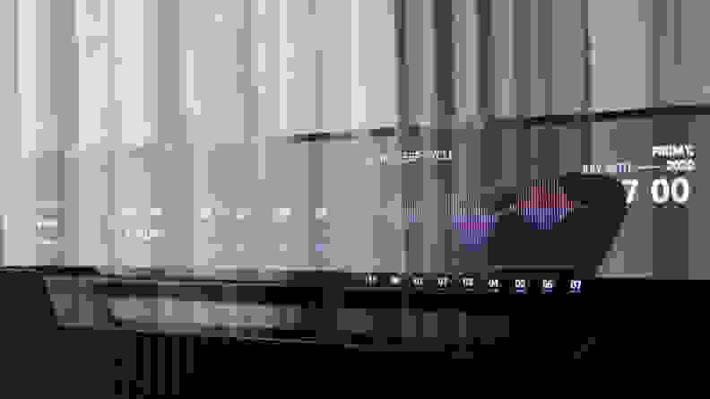 The LG Transparent OLED conducting a sleep analysis demonstration