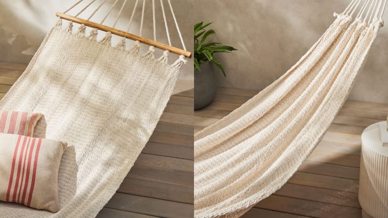 This hammock is available with or without spreader bars.