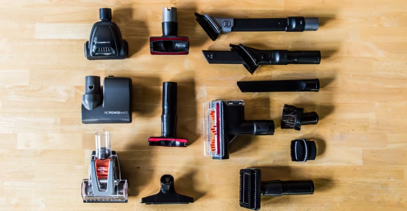 Vacuum attachments on a table