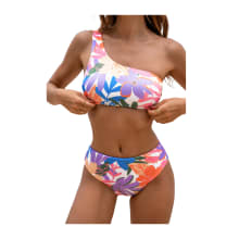 Product image of Scarlet Garden One-Shoulder Bikini Top & Reversible Bottoms Set