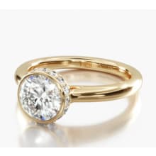 Product image of Lab-Created Diamond Pavé Crown Bezel Engagement Ring