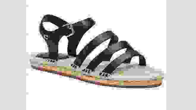 Black straps on sandals