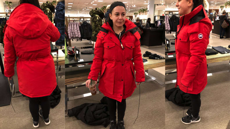 Canada Goose review: Trying on the Gabriola jacket at Nordstrom