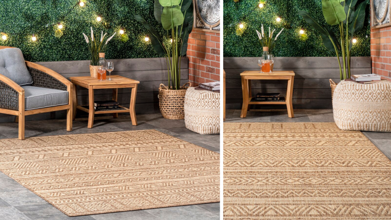 outdoor beige rug