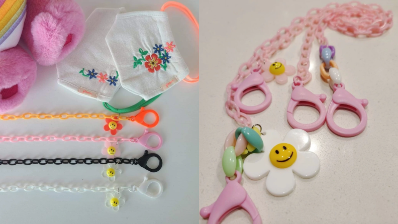 Colorful face mask accessories.