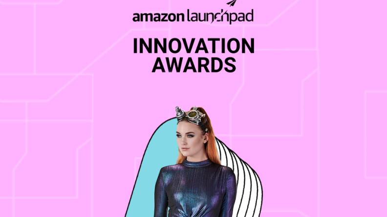 pink background with text that reads "Amazon Launchpad innovation awards"