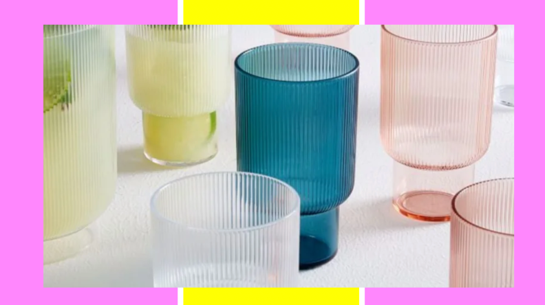 A set of colorful acrylic glasses