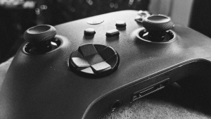 Close-up of an Xbox wireless controller.