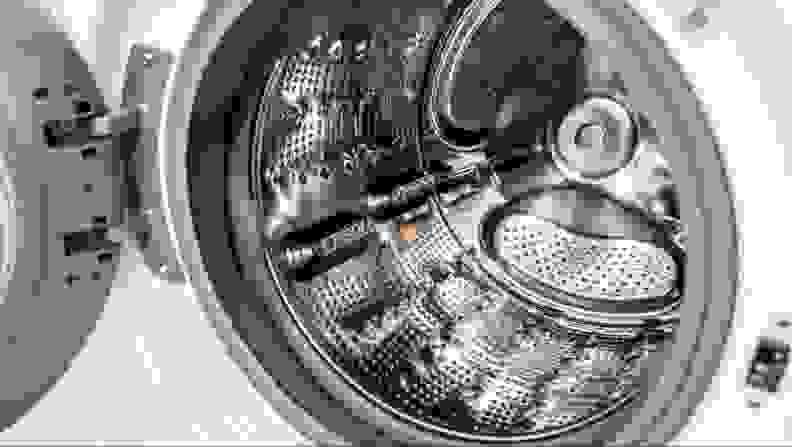 Close up of a washing machine drum.