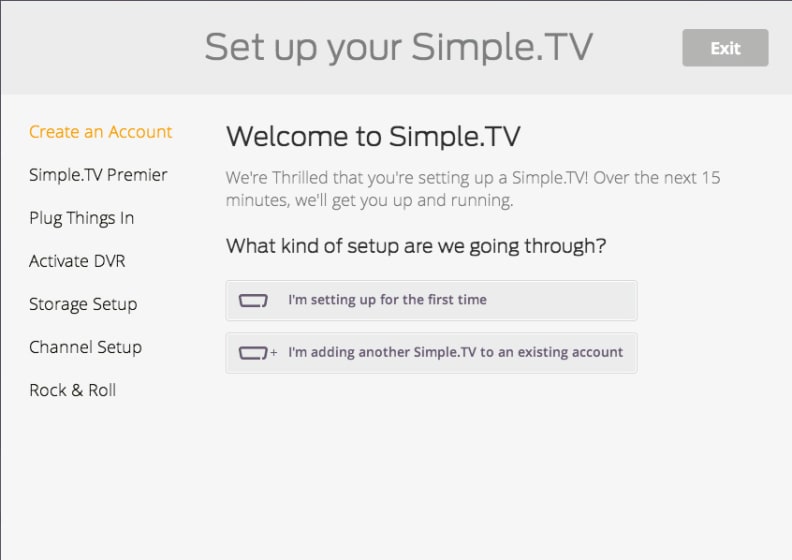 Simple.TV setup page