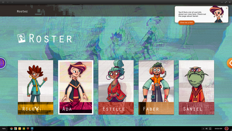 Meet Ada, Riley, Faber, Saniel, and Estelle, who will be your guide as you explore the Hack environment.