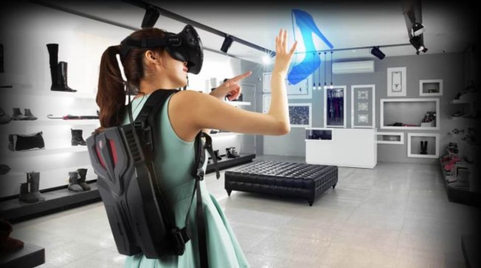 You can wear MSI's VR One like a backpack.