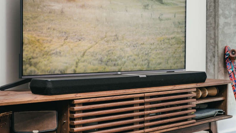 The Bowers & Wilkins Panorama 3 Dolby Atmos soundbar being used in a home.