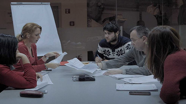 An image of the journalists from the film The Collective.