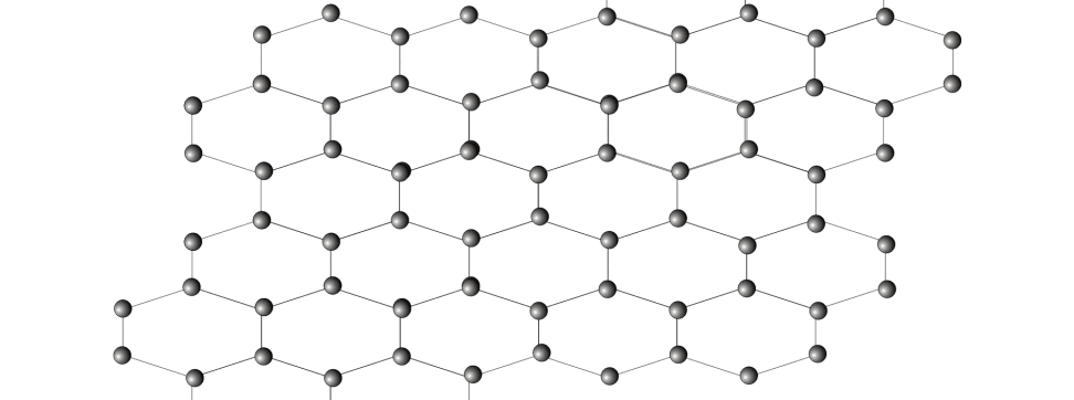 An illustrated atomic array of graphene.