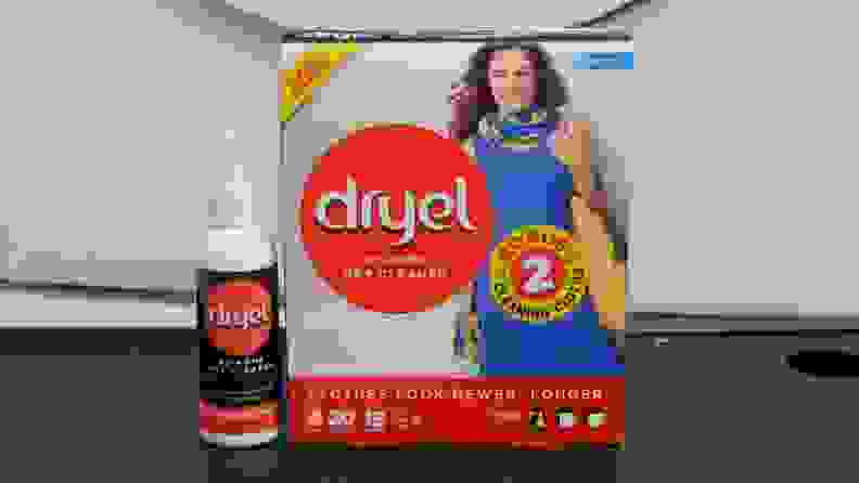 The Dryel kit includes a booster spray that helps remove stains