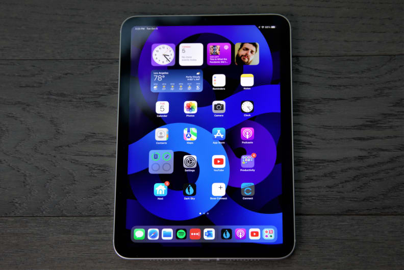 Apple's iPad Mini 6th-gen with the display on