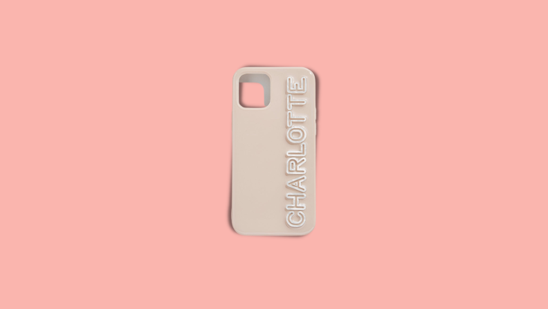 tan custom name phone case