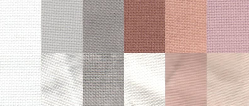 Before and after test stain results using the Normal cycle. From left to right: control, sweat, dirt, blood, cocoa, and red wine.
