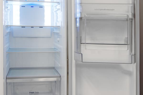 The plastic wall around the door-in-door compartment can be tough to navigate, but the rest of the LG LSC22991ST's fridge is very accessible.