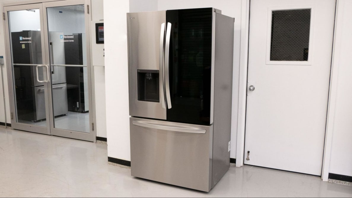 The LG LRF0C2606S with doors closed, placed in the Reviewed labs.