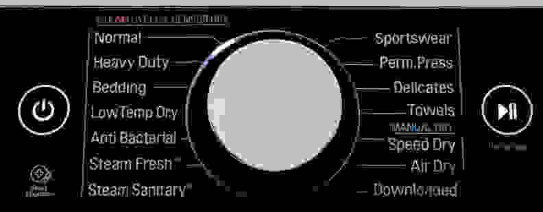 If the LG DLEX5000V's 13 cycles—plus Timed Dry—weren't enough, you can use your smartphone to download even more.